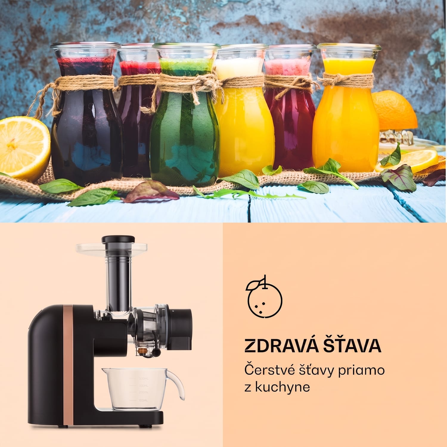 Bella Elegance, odšťavovač, 200 W, 400 ml, bez BPA Čierna