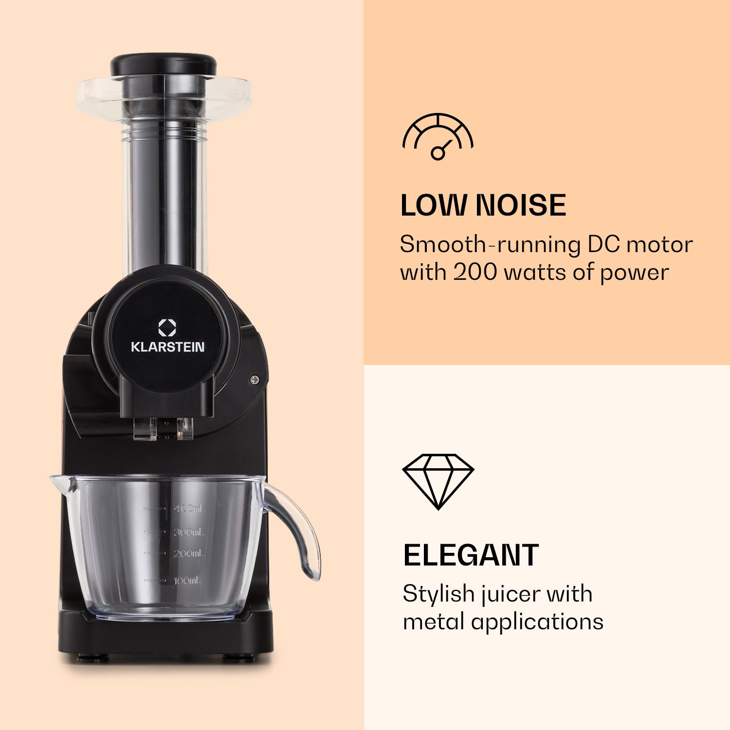 Bella Elegance Juicer 200 W 400 ml BPA-free Black