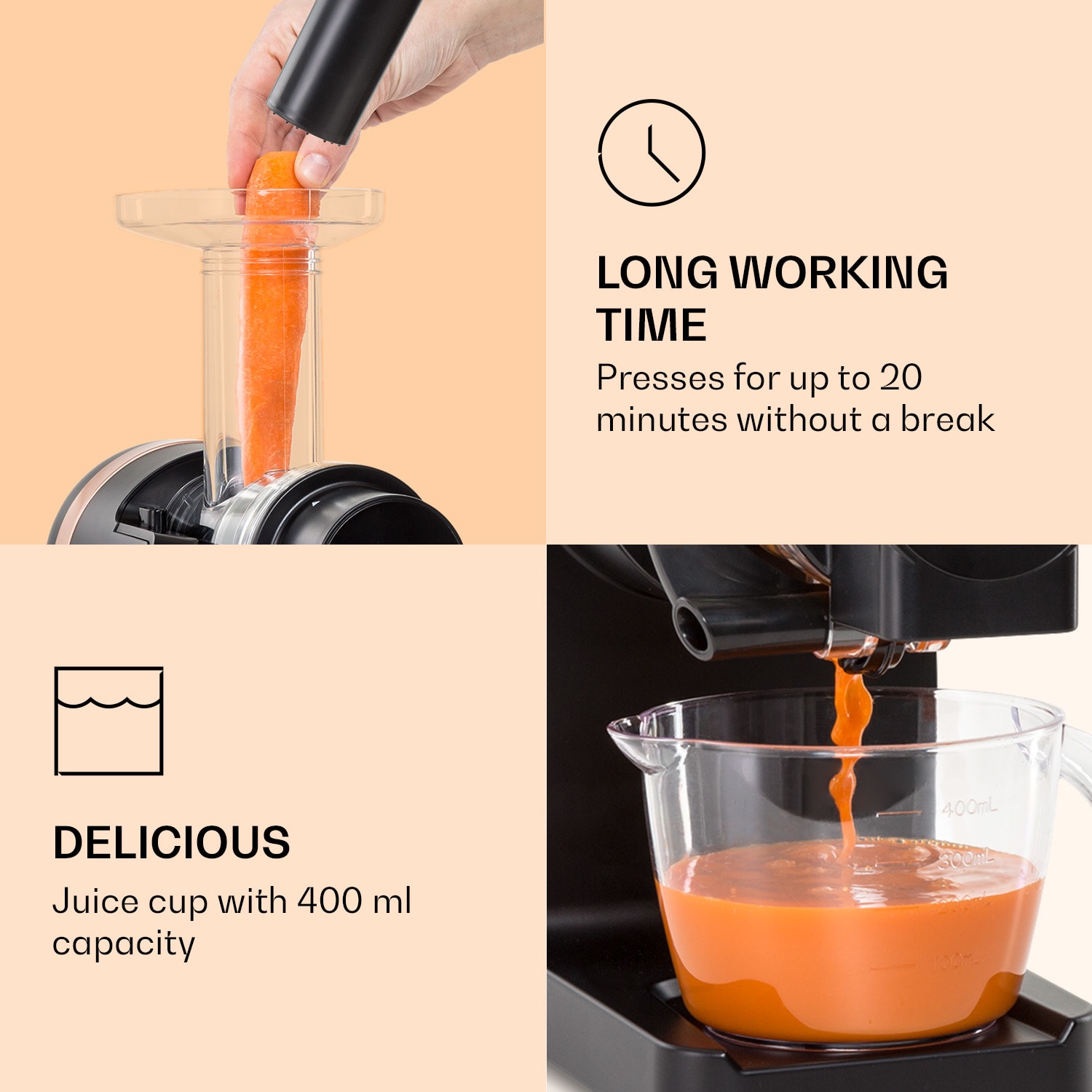 Bella Elegance Juicer 200 W 400 ml BPA-free Black