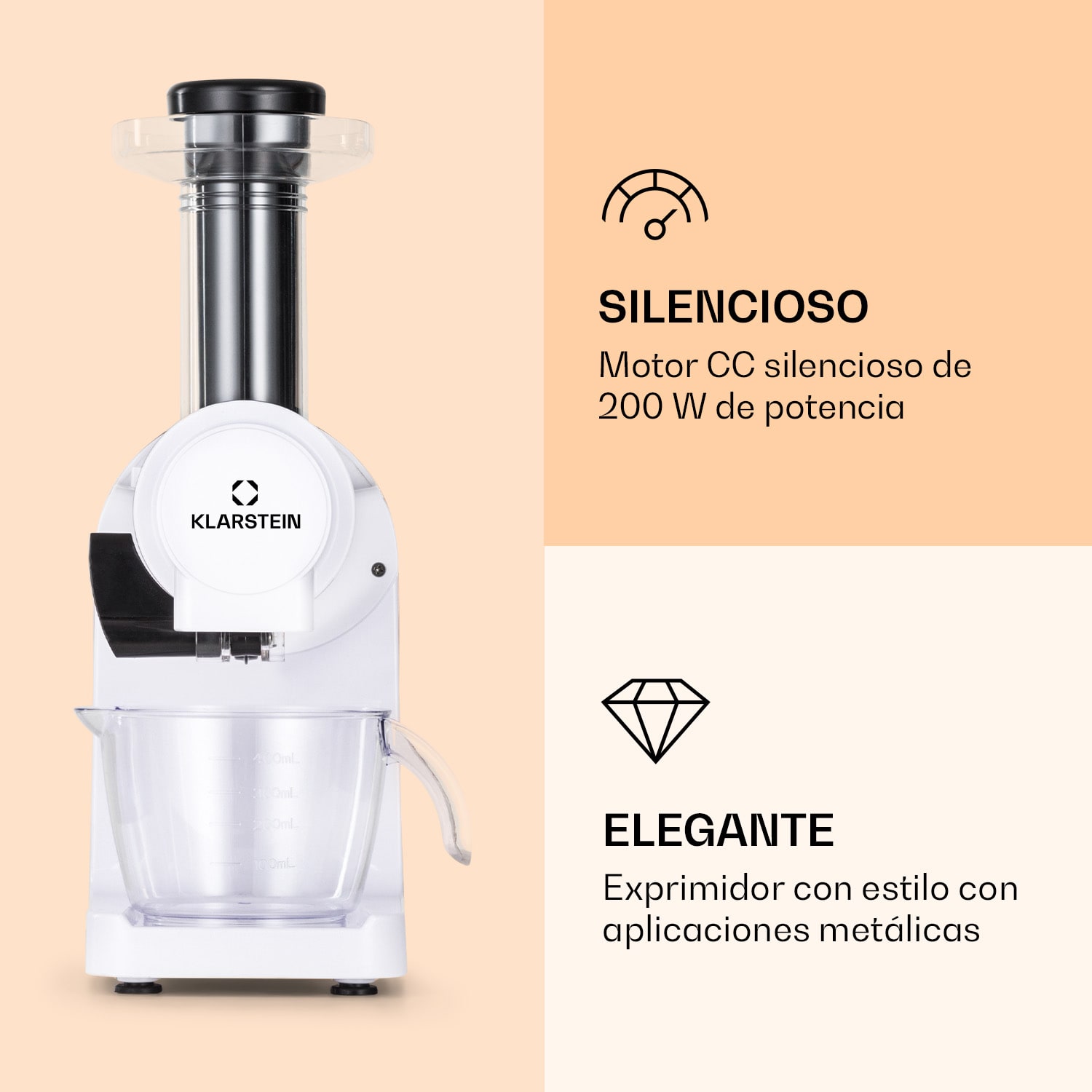Exprimidor Bella Elegance 200 W 400 ml sin BPA Blanco
