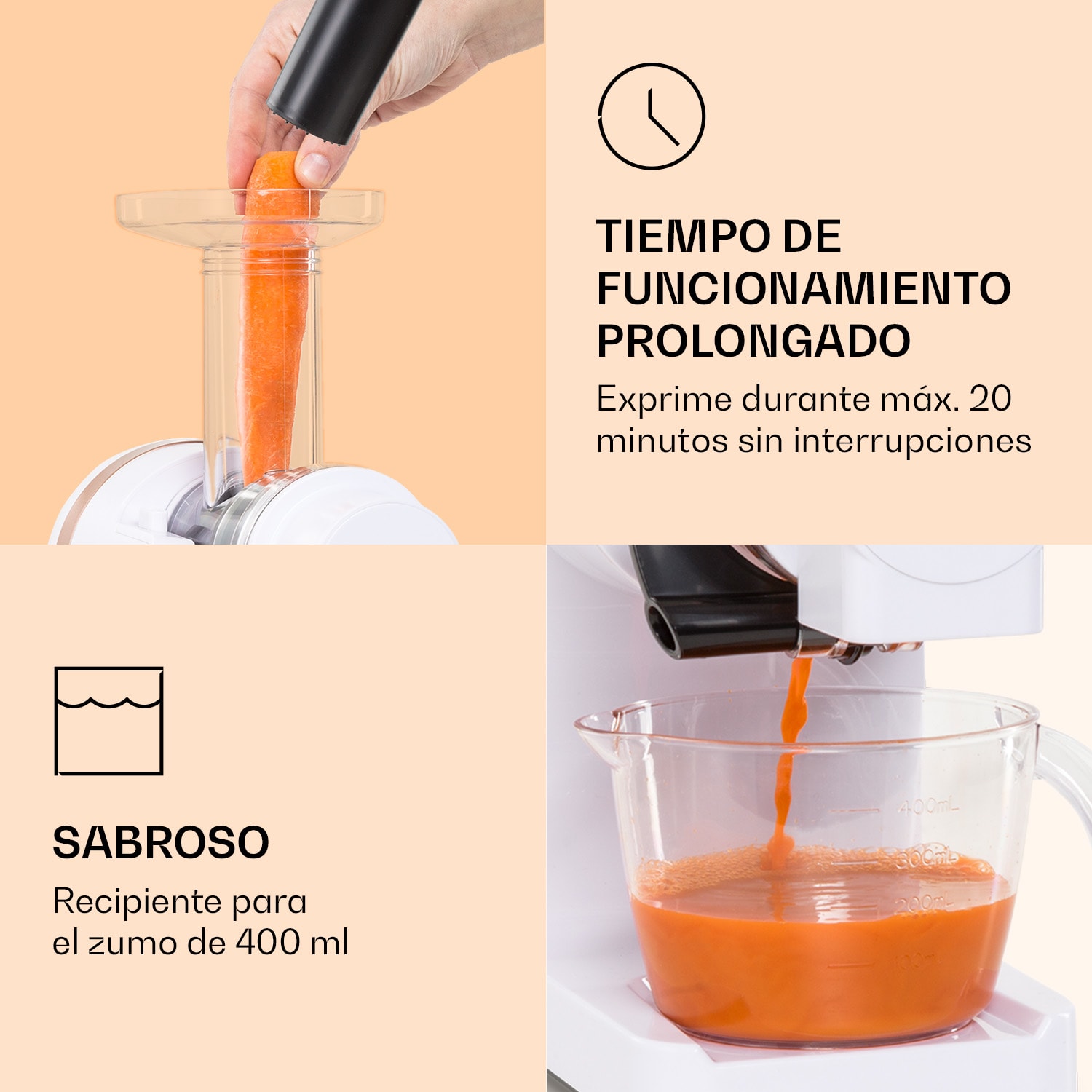 Exprimidor Bella Elegance 200 W 400 ml sin BPA Blanco