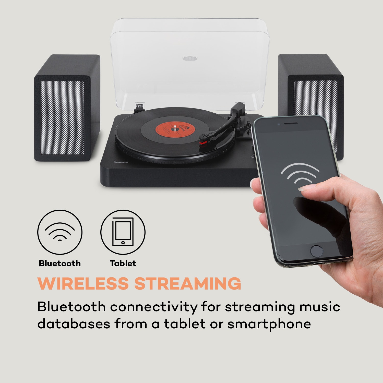 TT-Play SE, gramofon, protiprachový kryt, Bluetooth, 33/45/78 otáček za minutu, pitch