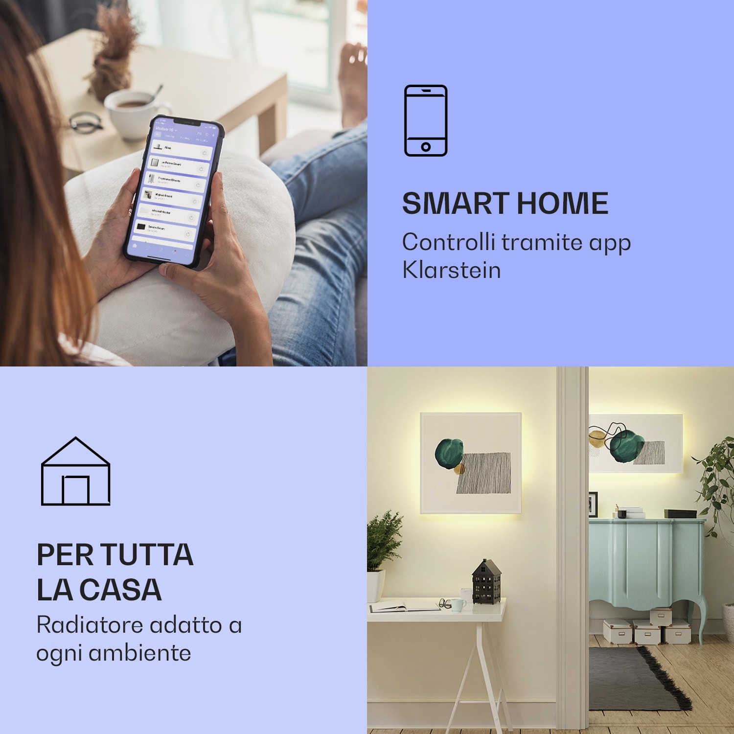 Mojave Smart 1000 - Stufa 2 in 1 a infrarossi e a convezione, 120 x 60 cm, 1000 W, luce RGB 1000 W (60 x 120 cm) | Multi