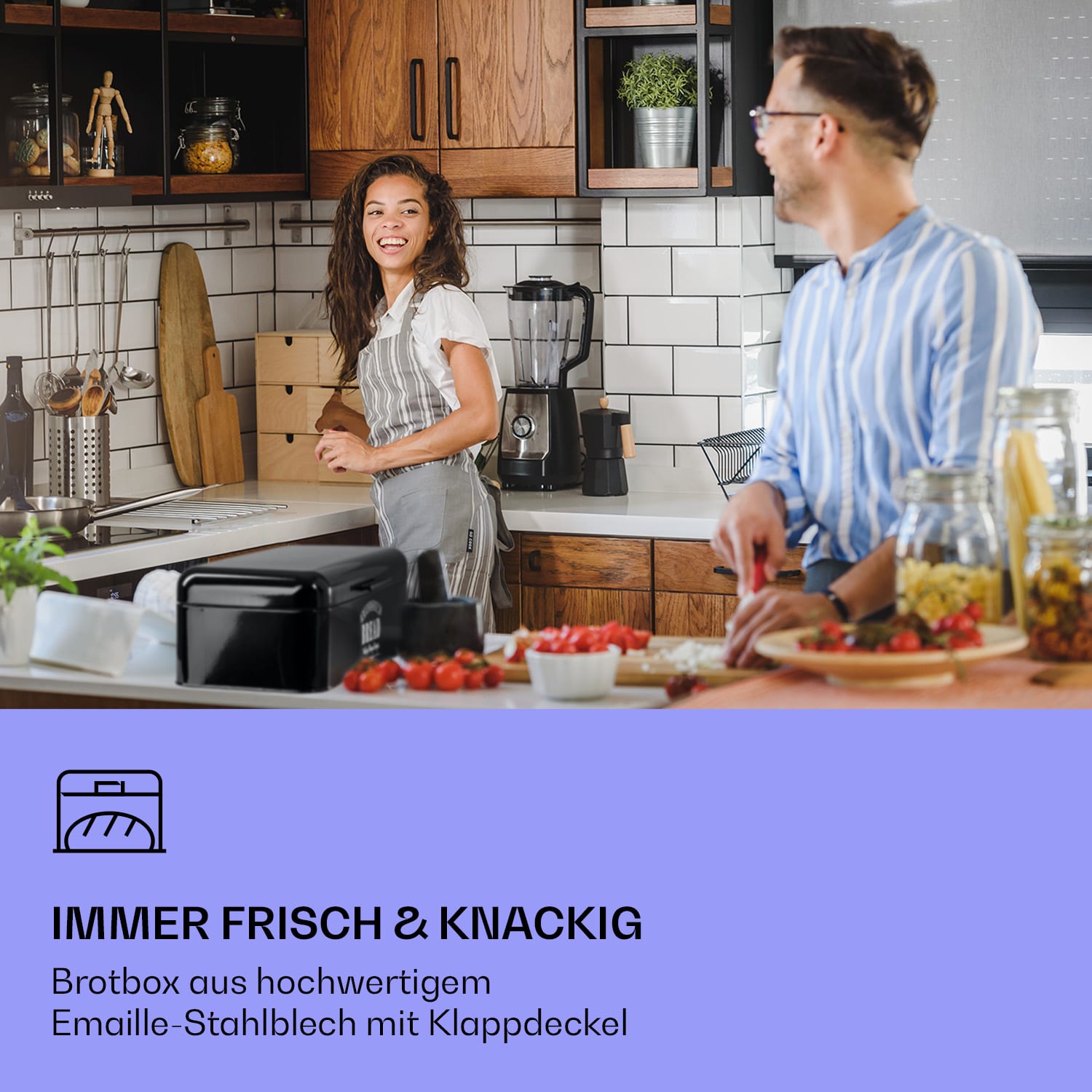 Delaware Brotkasten Metall 42 x 16 x 24,5 cm Klappdeckel Lüftungslöcher  