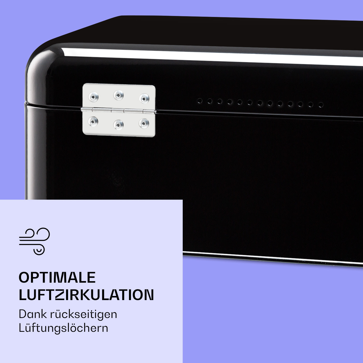 Delaware Brotkasten Metall 42 x 16 x 24,5 cm Klappdeckel Lüftungslöcher  