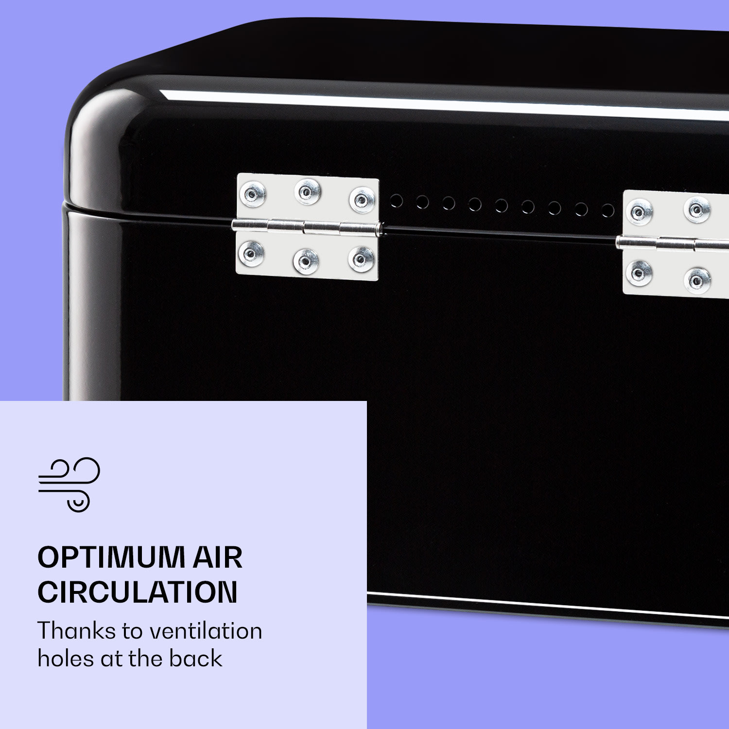 Delaware, kenyértartó, 30 x 16 x 20,5 cm, fém, zárható fedél, szellőzőnyílások 