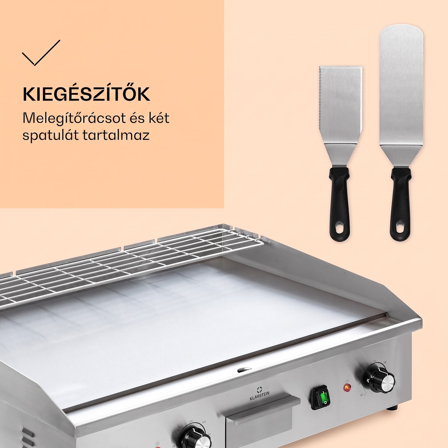 Grillmeile 4400, elektromos grill, 2 x 2200 W, rozsdamentes acél grill lap Sima grill-lemez | Ezüst metál