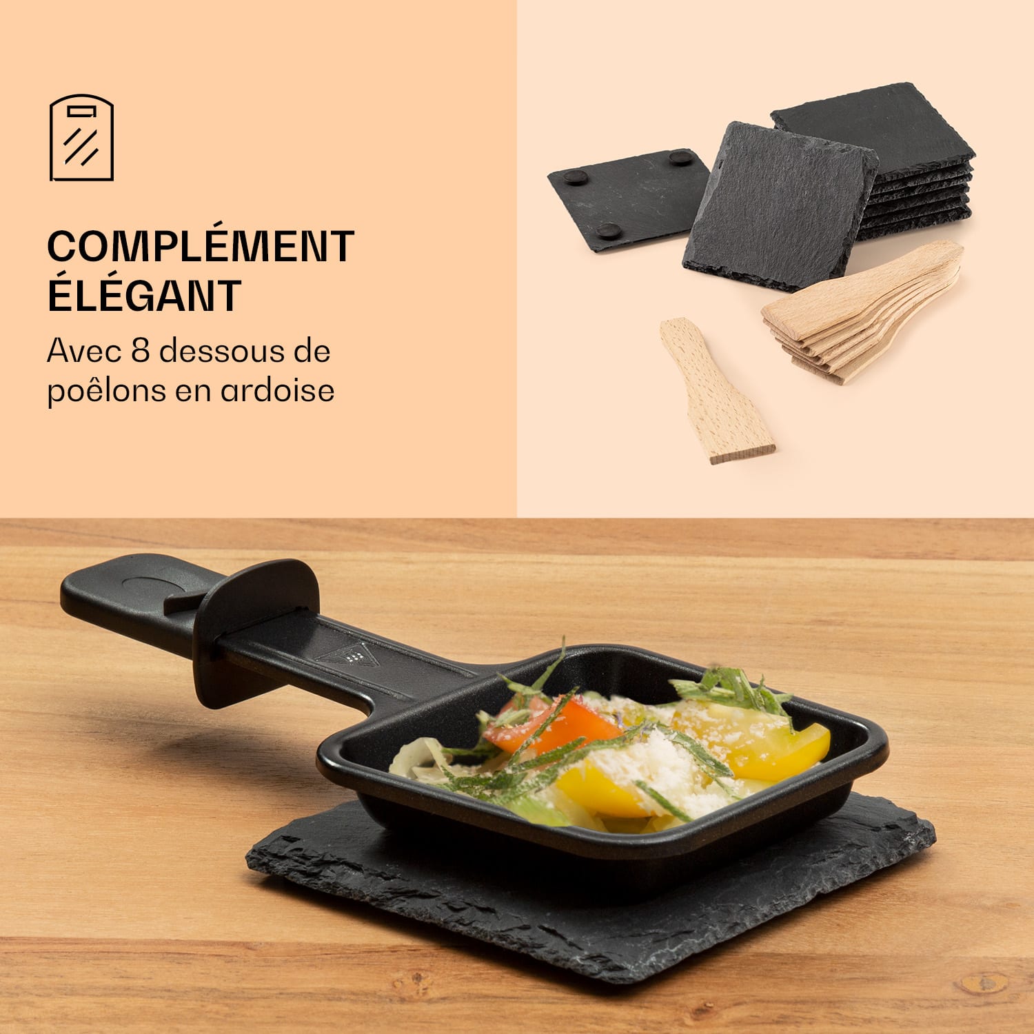 All-U-Can-Grill Appareil à raclette avec accessoires 4-en-1 pour 8 personnes 