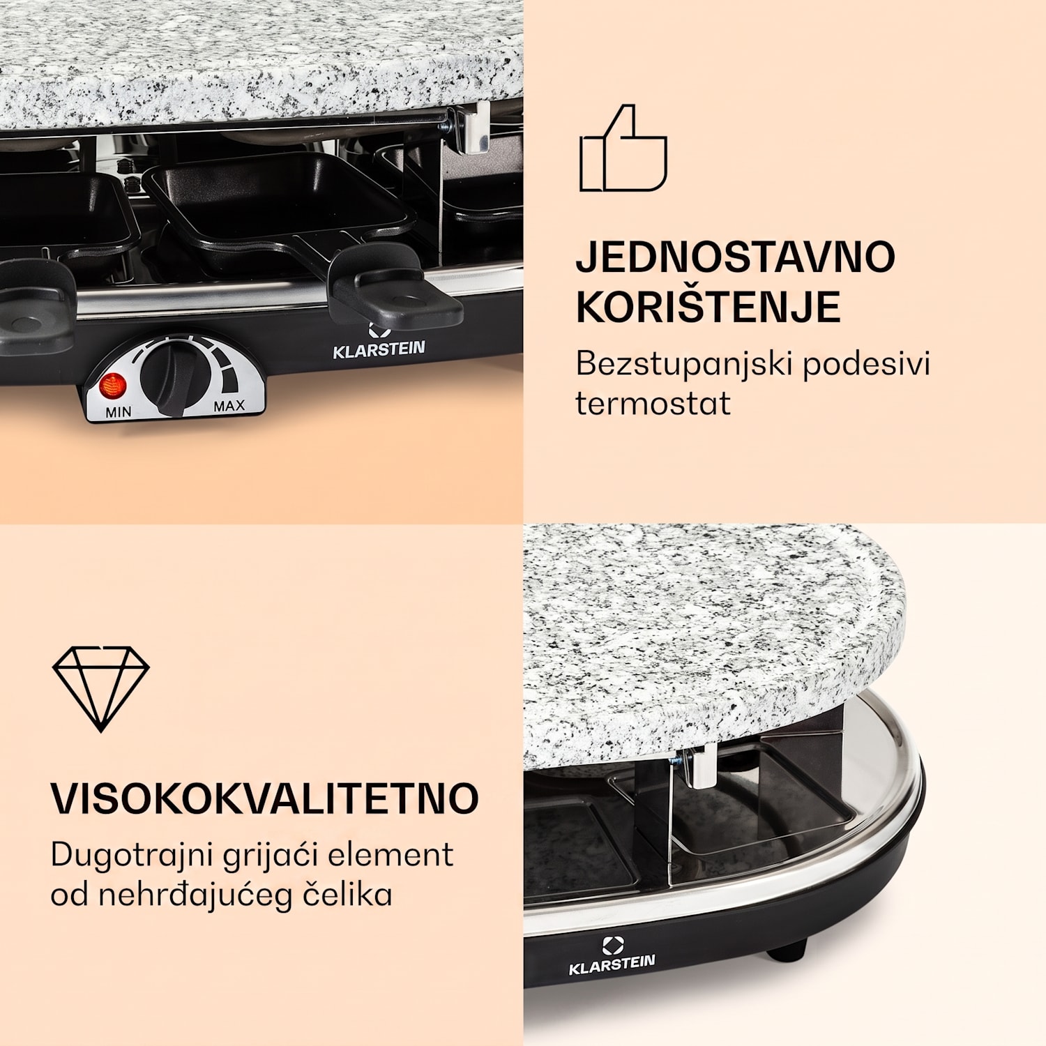 All-U-Can Grill Raclette, Raclette roštilj s priborom 4 u 1 za 8 osoba 