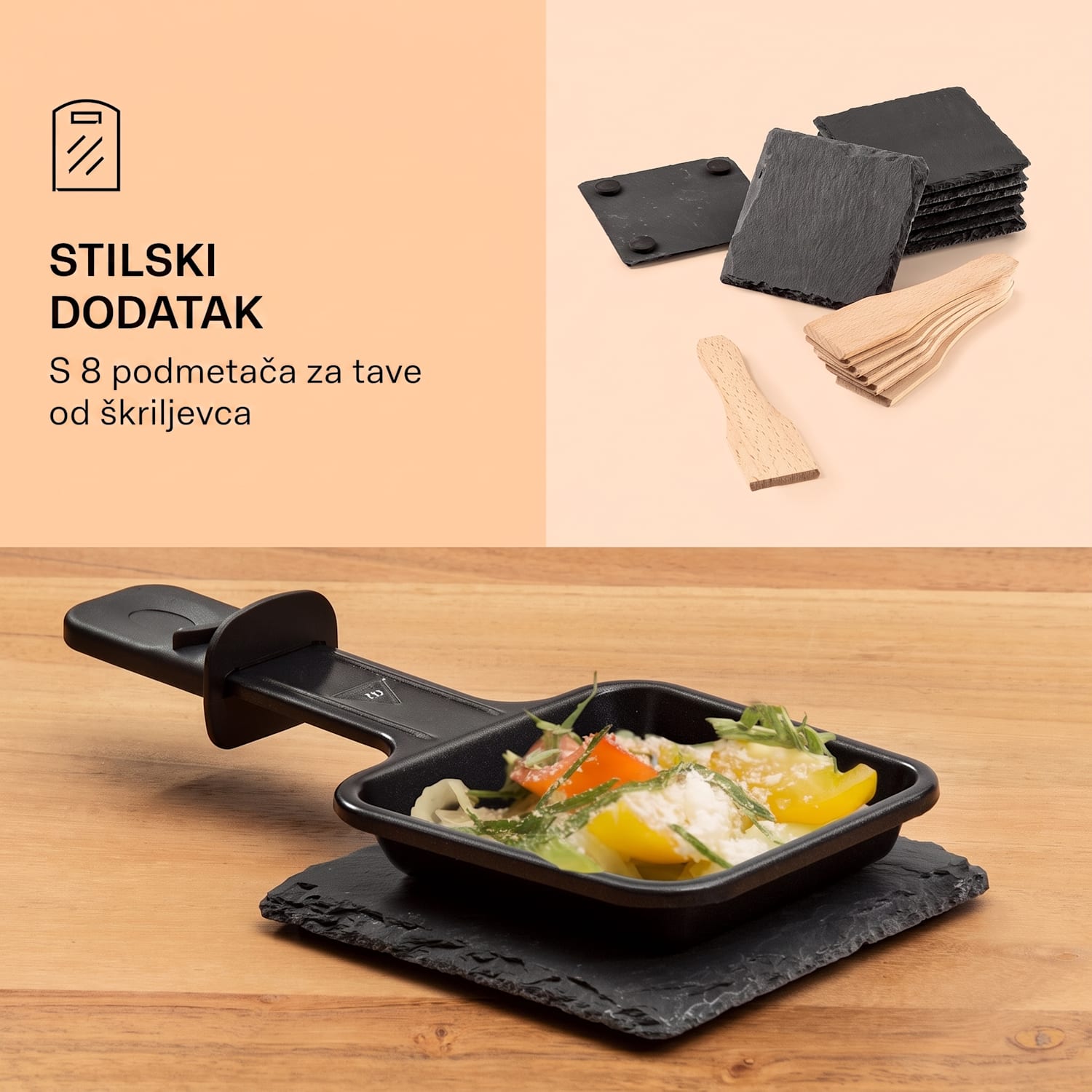All-U-Can Grill Raclette, Raclette roštilj s priborom 4 u 1 za 8 osoba 