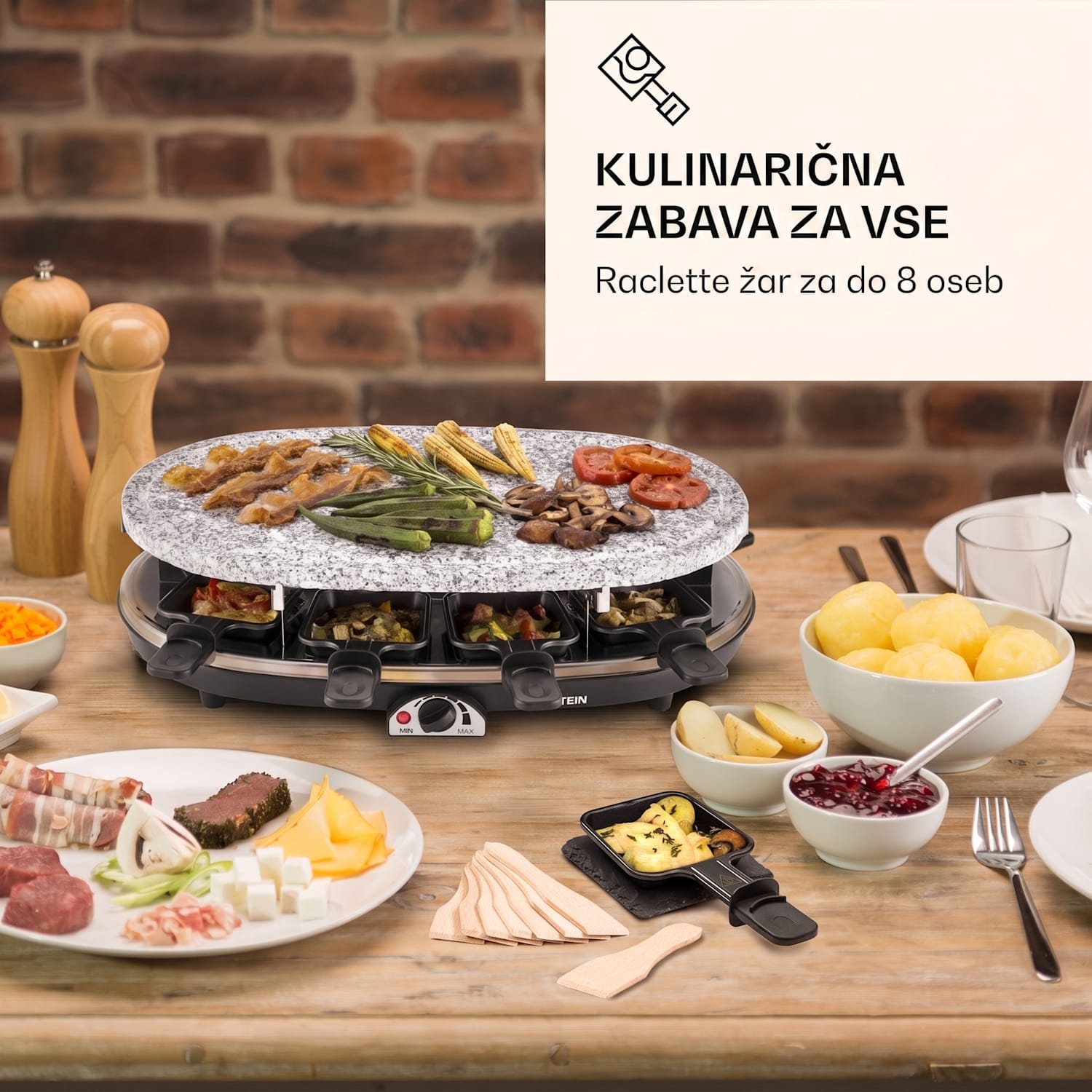 All-U-Can Grill Raclette, Raclette žar z dodatno opremo 4 v 1 za 8 oseb 