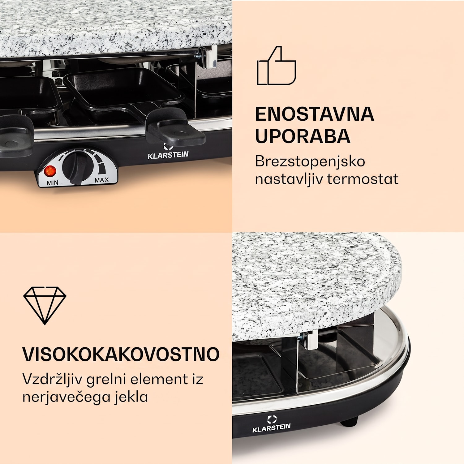All-U-Can Grill Raclette, Raclette žar z dodatno opremo 4 v 1 za 8 oseb 