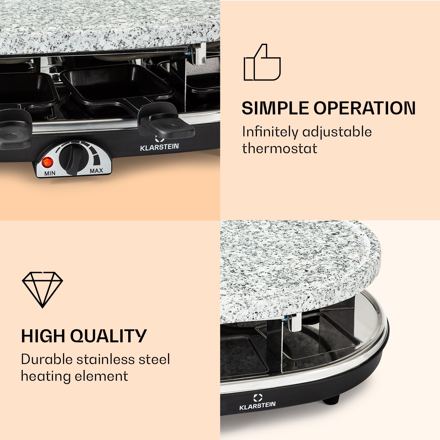 All-U-Can Grill Raclette Grelhador raclette com acessórios 4 em 1 para 8 pessoas 