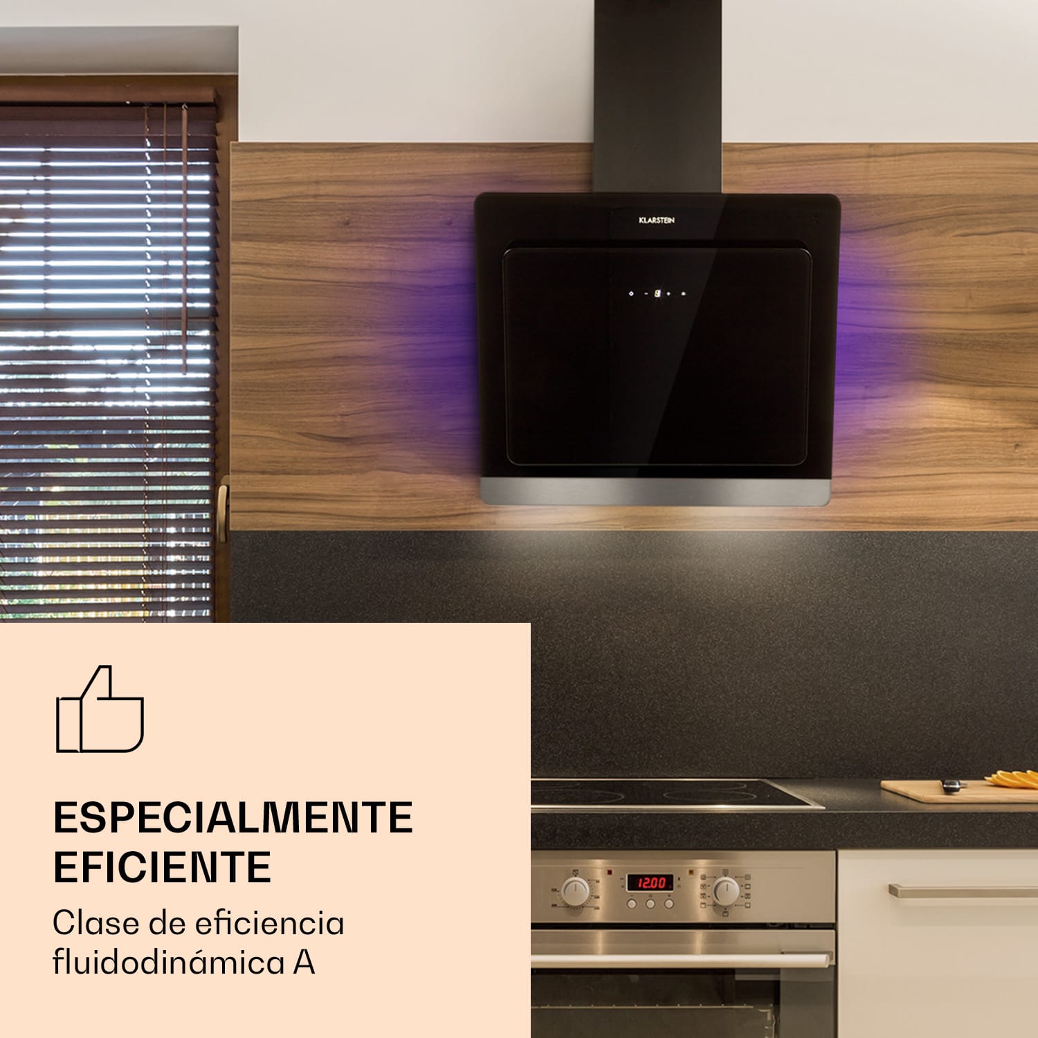 Campana extractora Aurora Eco 60 550 m³/h 60cm sin cabeza Luz ambiental CEE A+ 60 cm | No | Negro