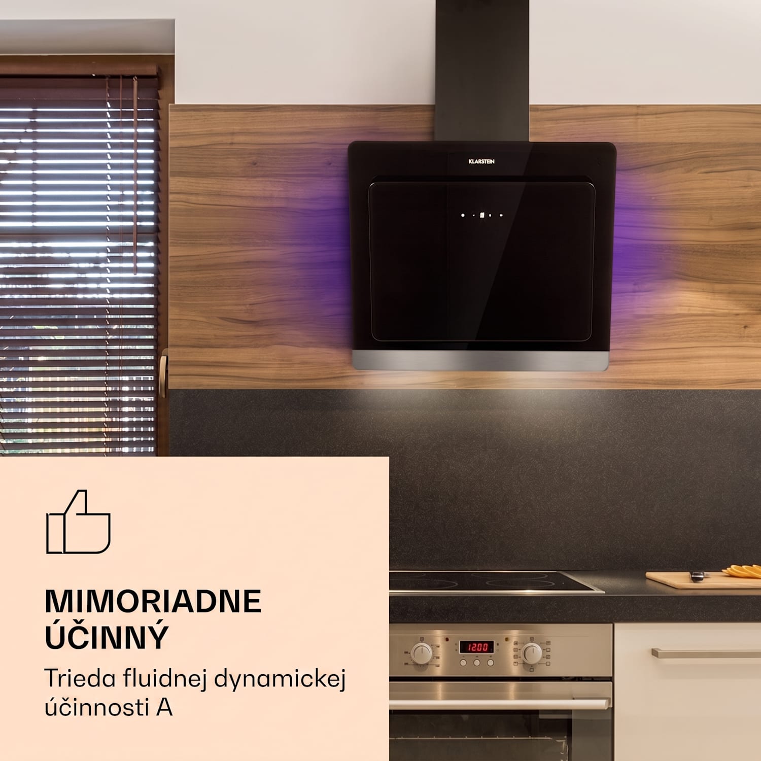 Aurora Eco 60, digestor, 60 cm, nástenný, 550 m³/h, A+, dotykové ovládanie, čierny 60 cm | Nie | Čierna