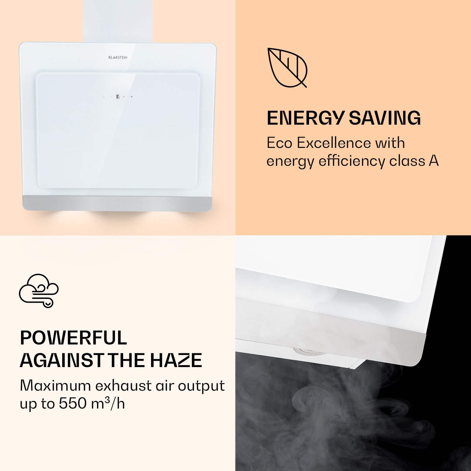 >Aurora Eco 60 Cooker Hood 550 m³/h 60cm Head-Free Ambient Light EEC A+ 60 cm | No | White