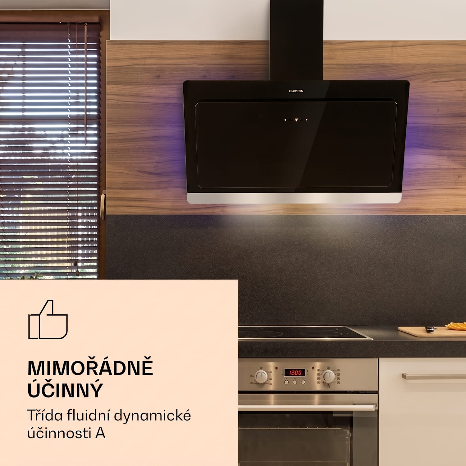 Aurora Eco 90, digestoř, 90 cm, nástěnná, 585 m³/h, A+, dotykové ovládání, černá 90 cm | Ne | Černá
