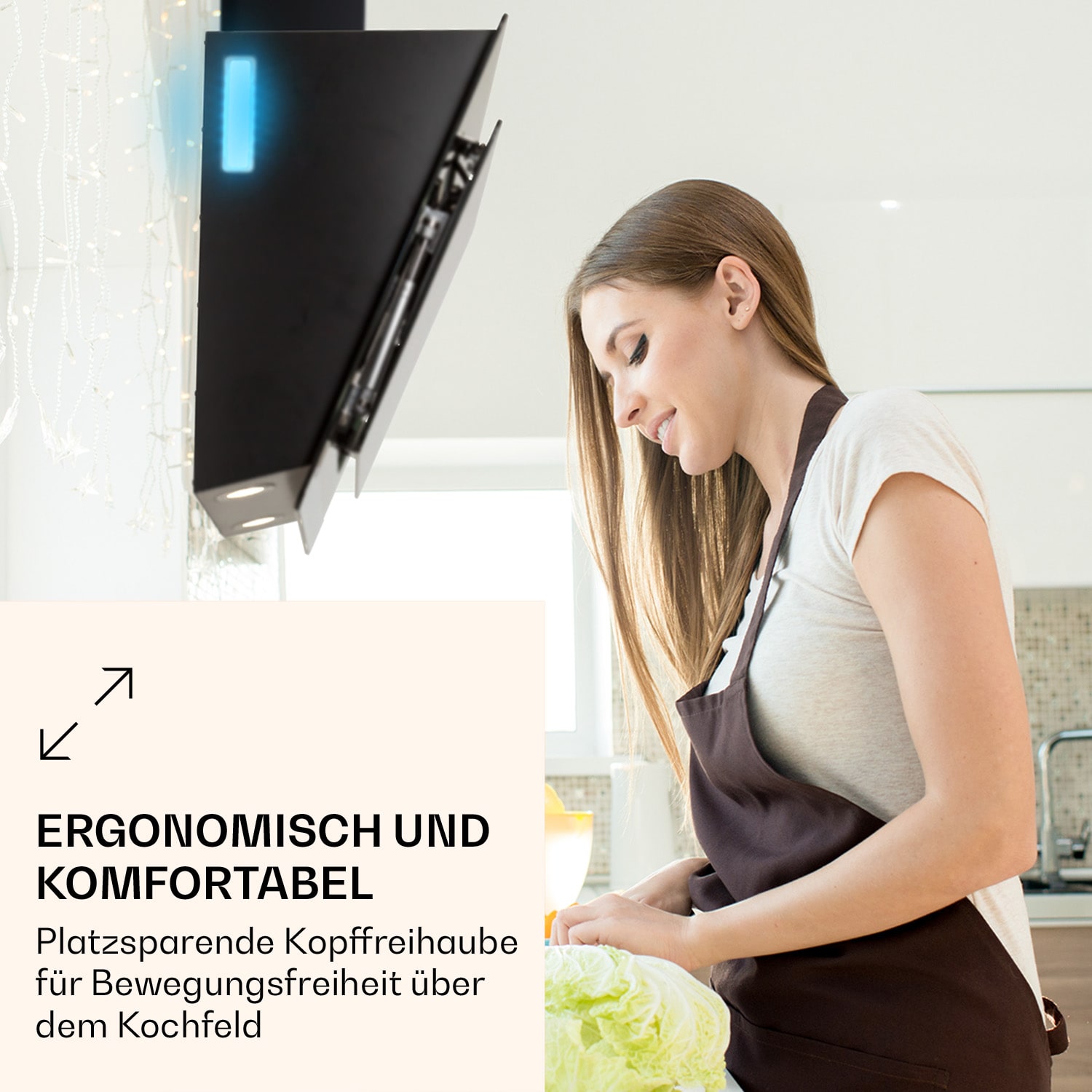 Aurora Eco 90 Dunstabzugshaube 550 m³/h 90cm kopffrei Ambientelicht 90 cm | Nein | Schwarz