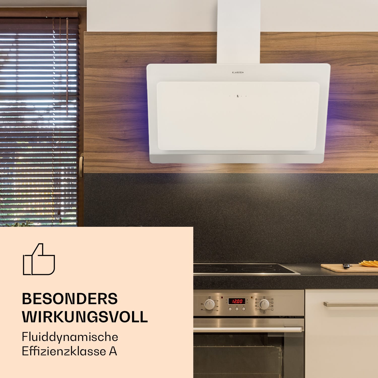 Aurora Eco 90 Hotte aspirante 550 m³/h 90 cm sans tête Lumière d'ambiance CEE A+ 