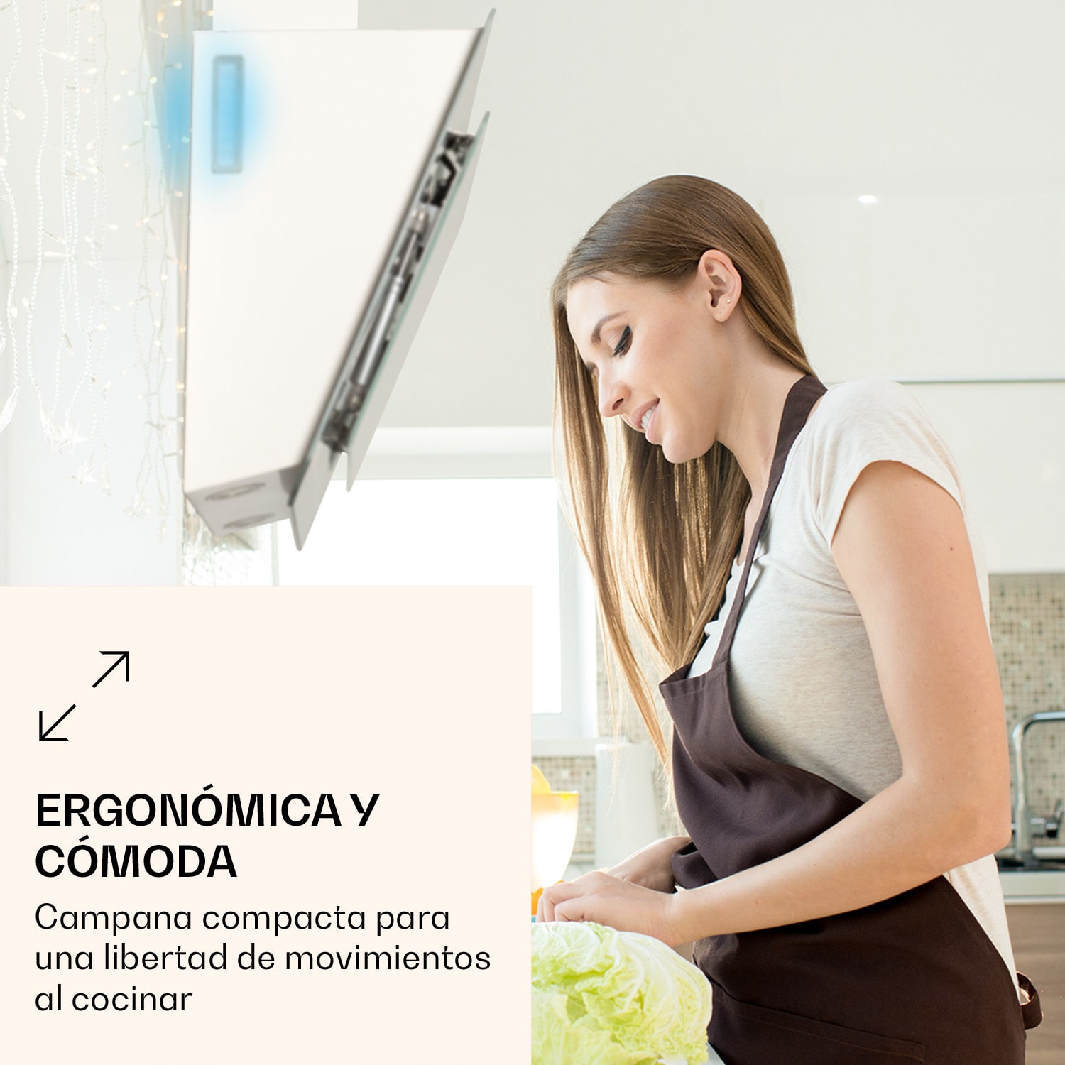 Campana extractora Aurora Eco 90 550 m³/h 90cm sin cabeza Luz ambiental CEE A+ 90 cm | No | Blanco