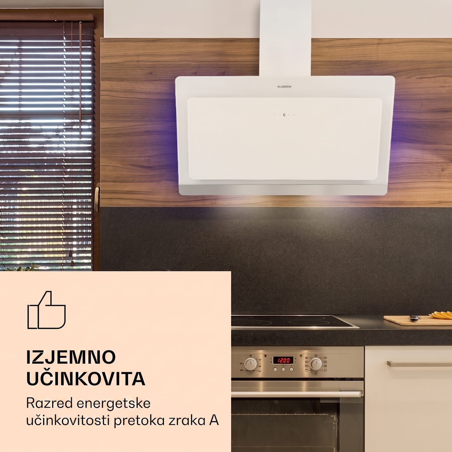 Kuhinjska napa Aurora Eco 90 584 m³/h 90 cm Dimniška napa Osvetlitev EEC A+ 90 cm | Ne | Bela