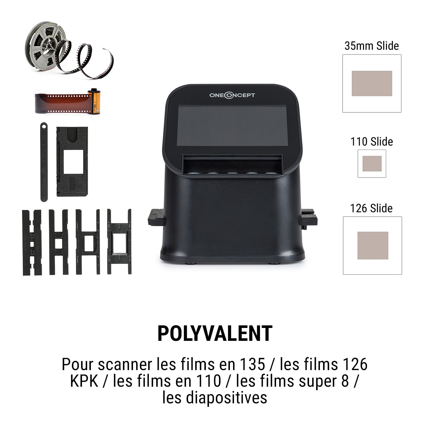 ION Pics 3 Scanner de photos films et diapositives Capteur 14 MP Écran LCD 4,3" Mémoire 128 Mo Rétroéclairage: 3 LED blanc