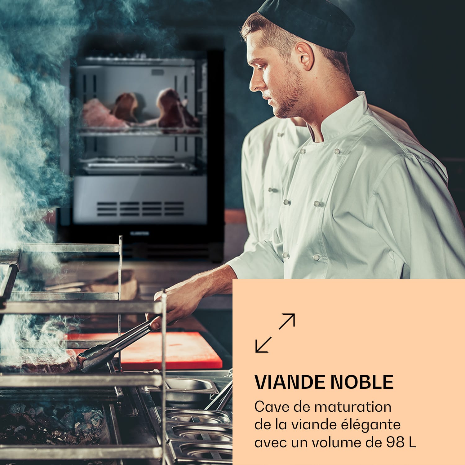 Steakhouse Pro 98 Onyx cave de maturation de la viande 1 zone 98 l 1-25°C Touch Panorama Noir