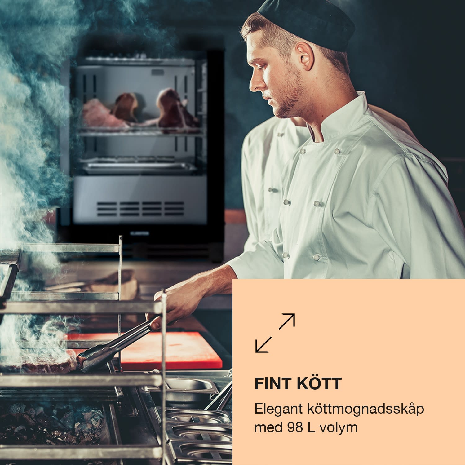 Steakhouse Pro 98 Onyx mörningsskåp 1 zon 98 l 1–25 °C touchpanel panorama Svart