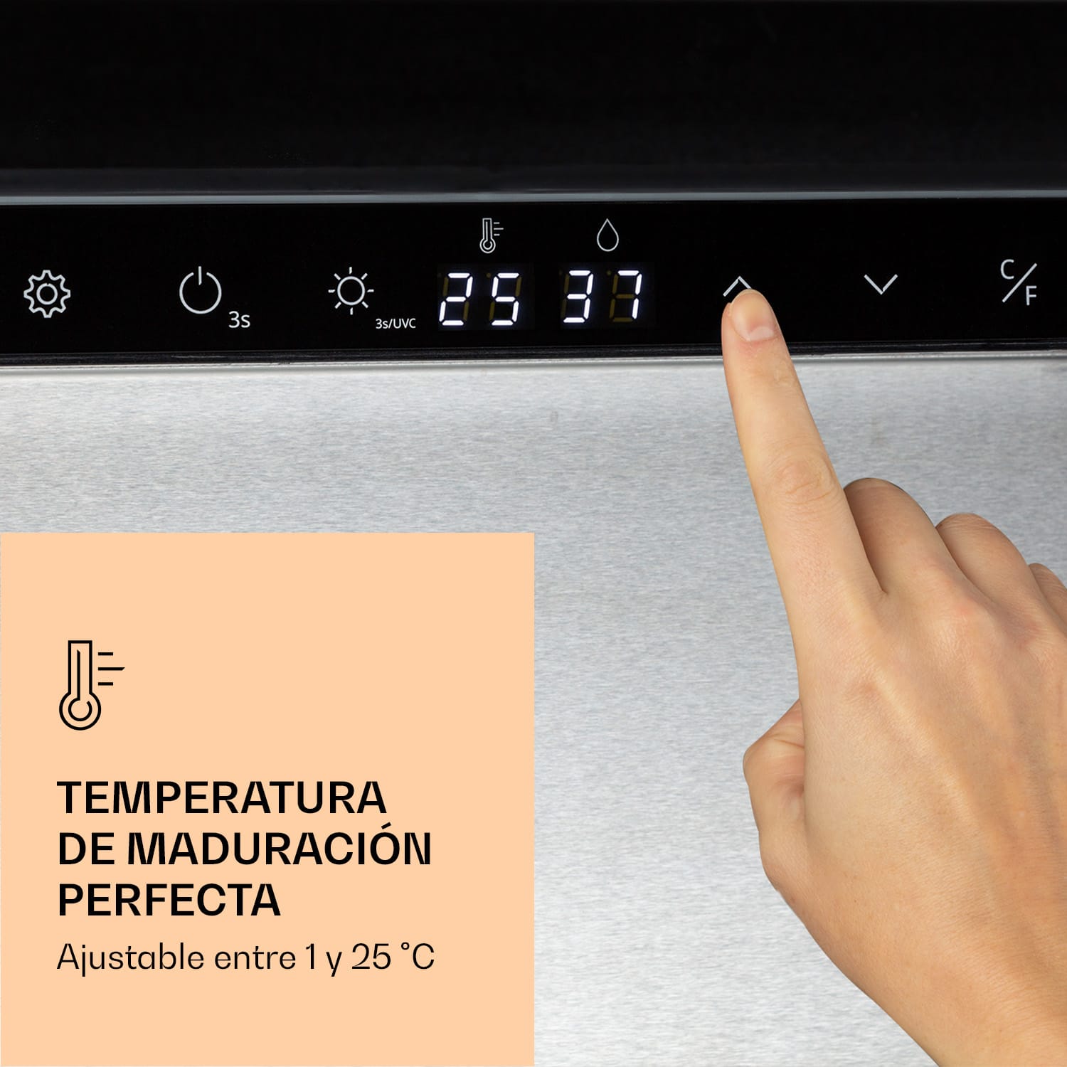 Steakhouse Pro 233 armario de maduración de carne 1 zona 233 L 1-25 °C táctil panorámico Plata Metálica