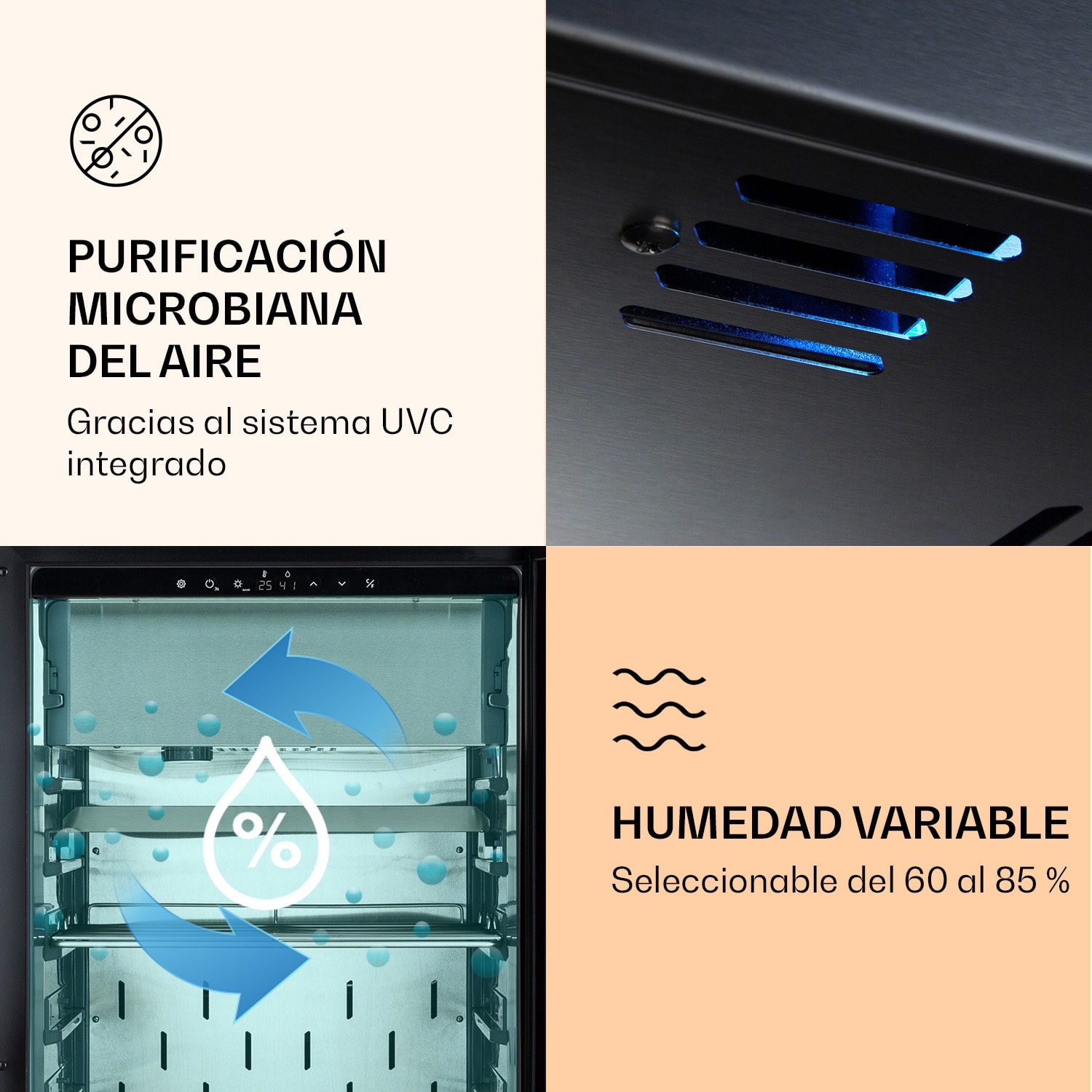 Steakhouse Pro 233 armario de maduración de carne 1 zona 233 L 1-25 °C táctil panorámico Plata Metálica