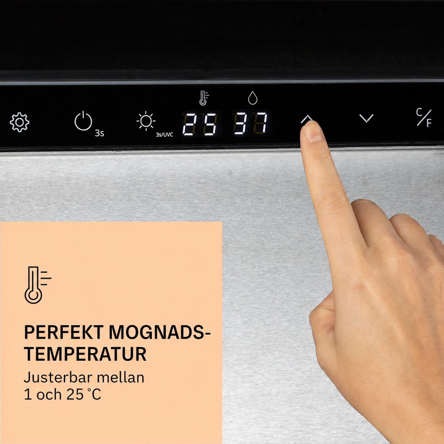 Steakhouse Pro 233 köttmognadsskåp 1 zon 233 L 1-25°C Touch Panorama Silver Metallic