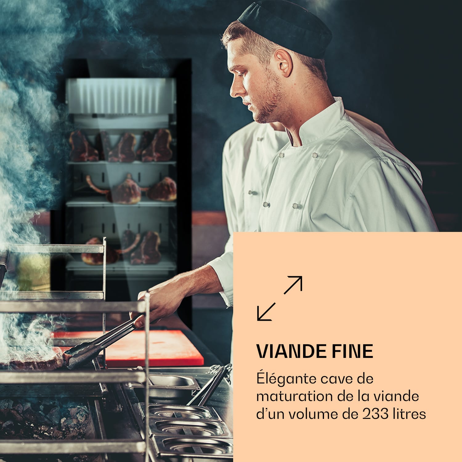 Steakhouse Pro 233 Onyx cave de maturation de la viande 1 zone 233 l 1-25°C Touch Panorama Noir