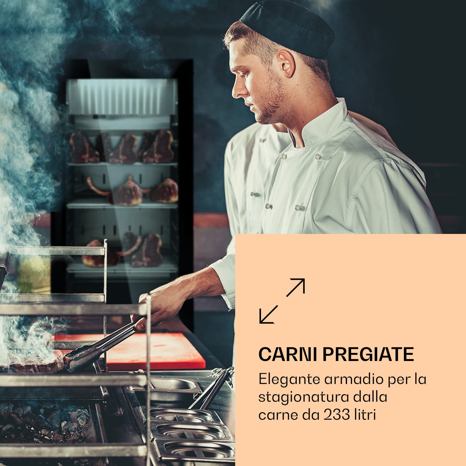 Armadio per la stagionatura della carne Steakhouse Pro 233 Onyx 1 zona 233 l 1-25°C Touch Panorama Nero