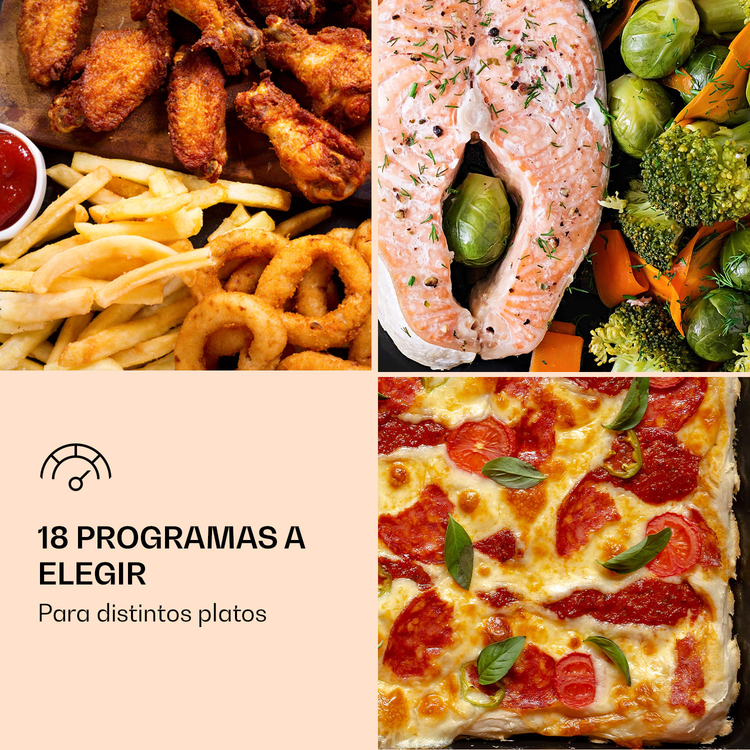 Vigor Air Hot Air Fryer 1800 W 30 litros 18 programas de calor superior e inferior 