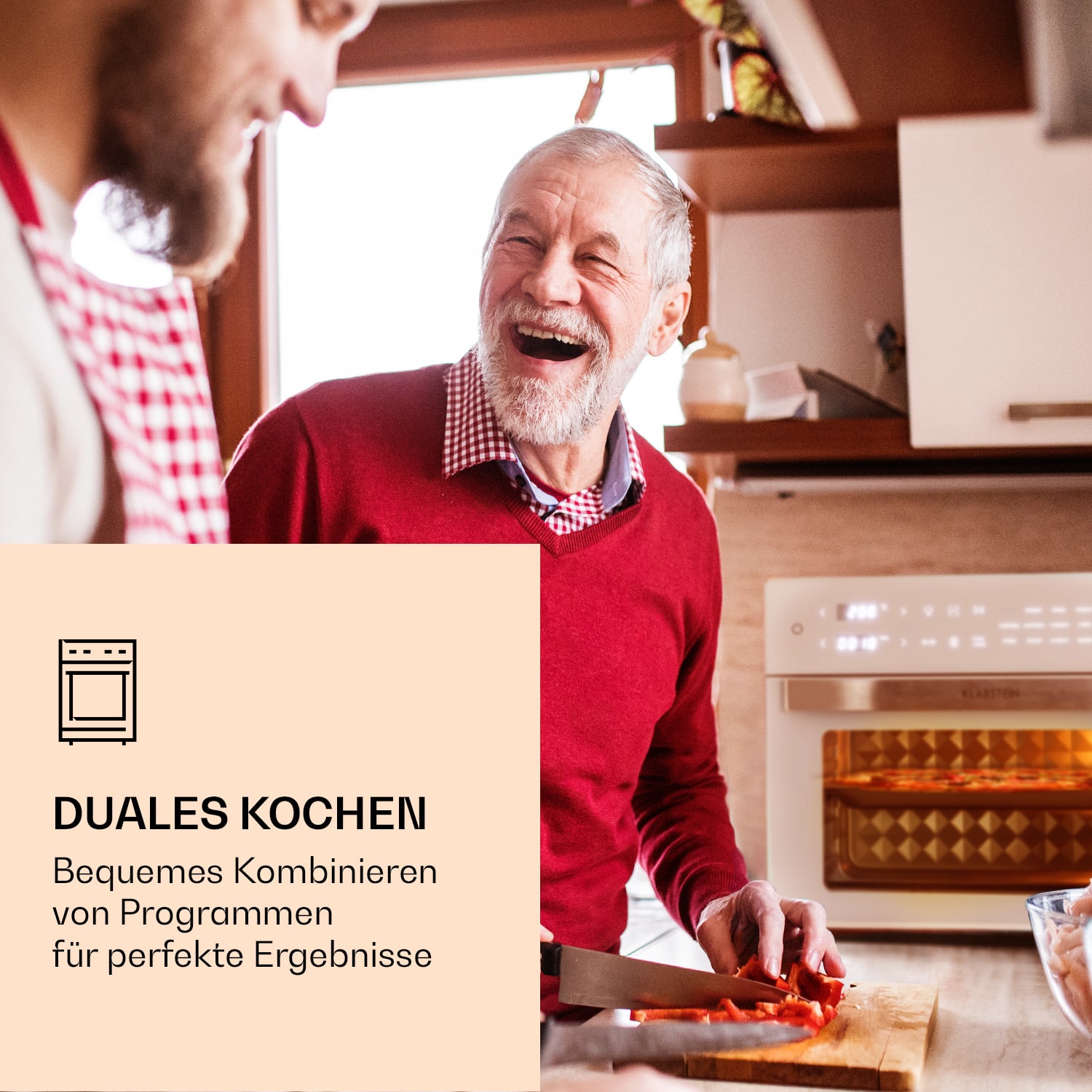 Vigor Air Heißluftfritteuse 1800 W 30 Liter 18 Programme Weiß