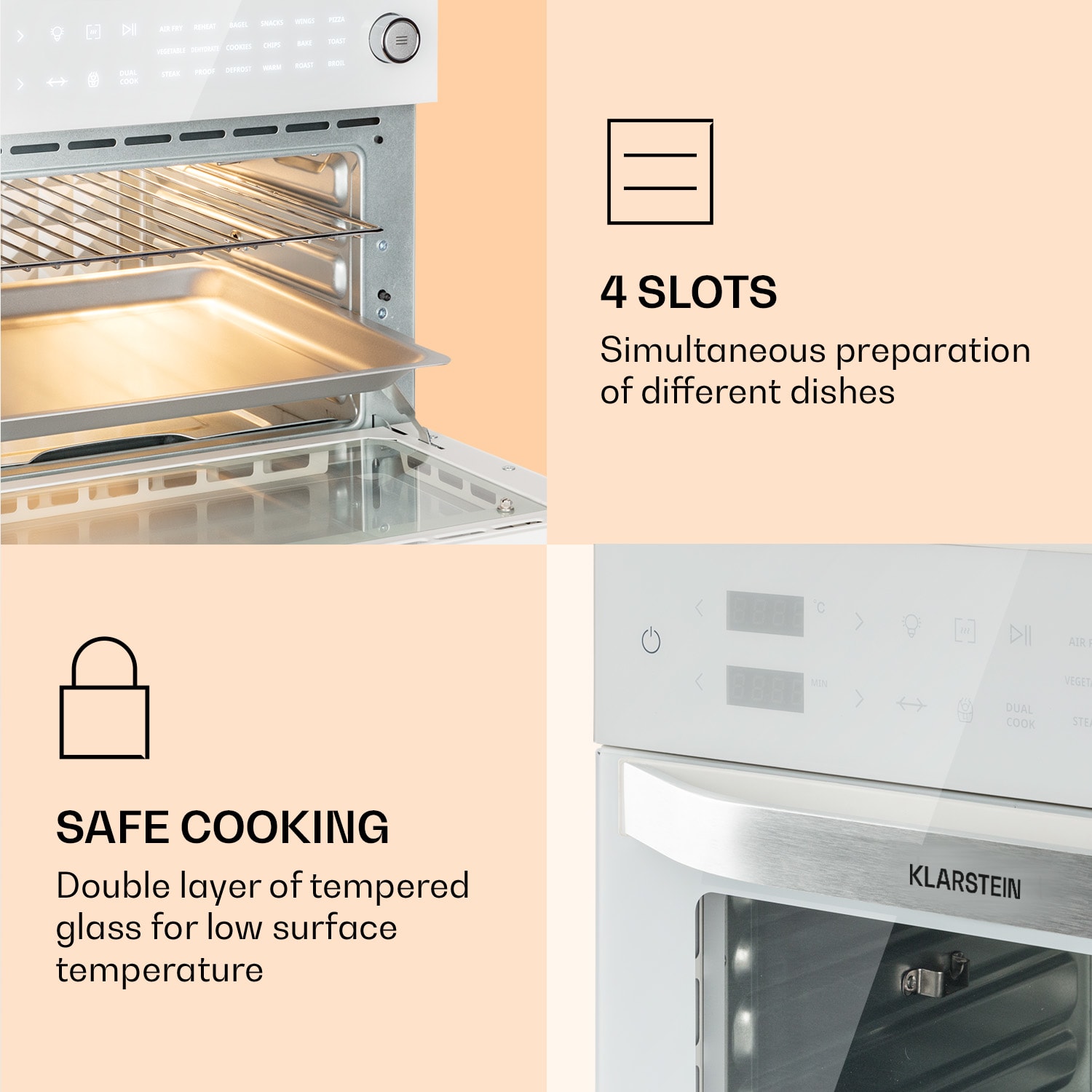 Vigor Air, teplovzdušná fritéza, 1800 W, 30 l, 18 programov, horný a dolný ohrev 