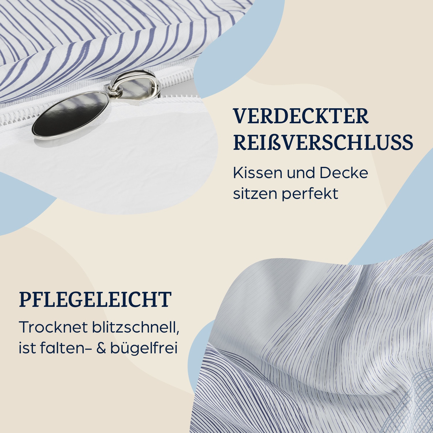 Soft Wonder-Edition Bettwäsche 155x200 cm Mikrofaser Wellen & Wasser