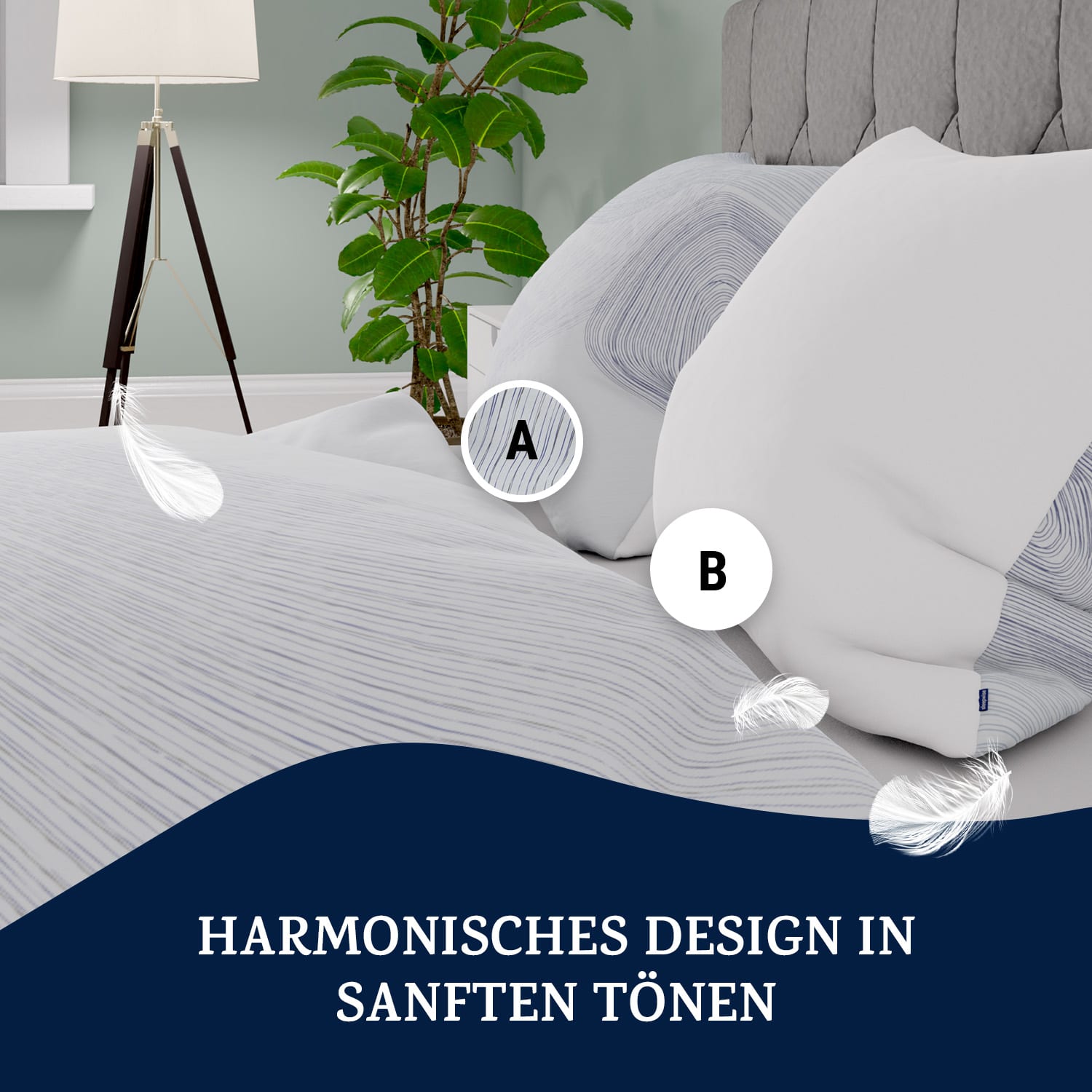 Soft Wonder-Edition Bettwäsche 200x200 cm Mikrofaser Wellen & Wasser