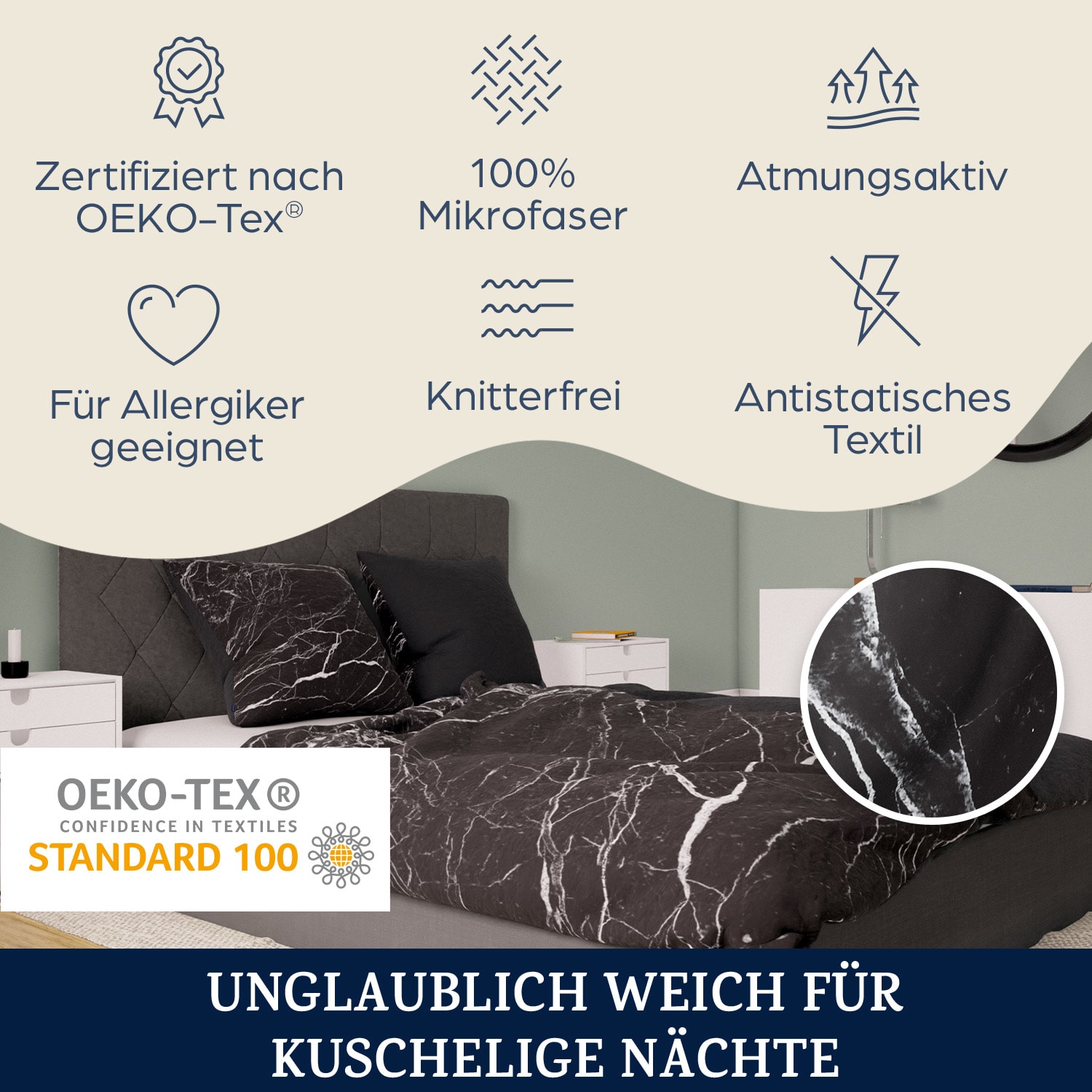 Soft Wonder-Edition Bettwäsche 155x200 cm Mikrofaser Mehrfarbig