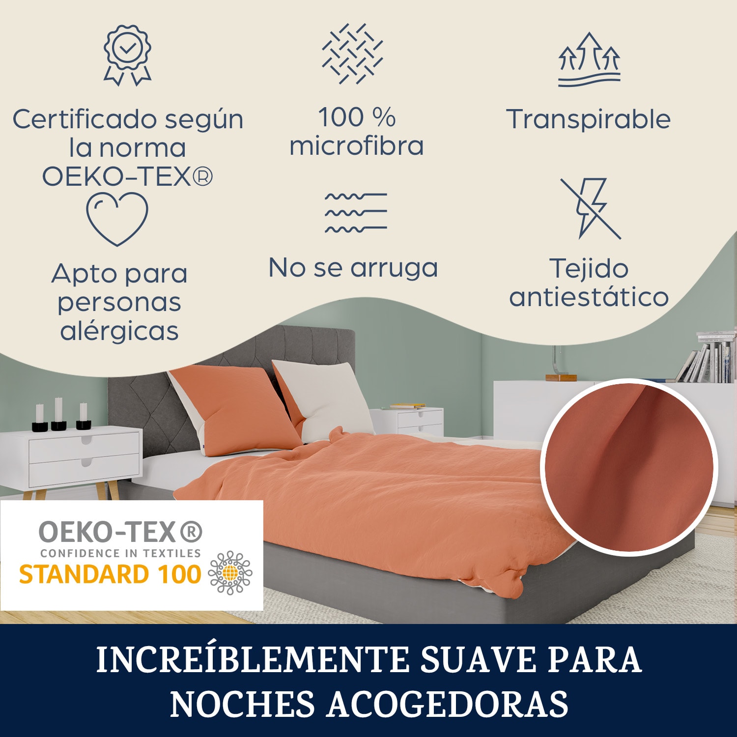 Soft Wonder-Edition Ropa de cama 155x200 cm Microfibra Naranja Tostado