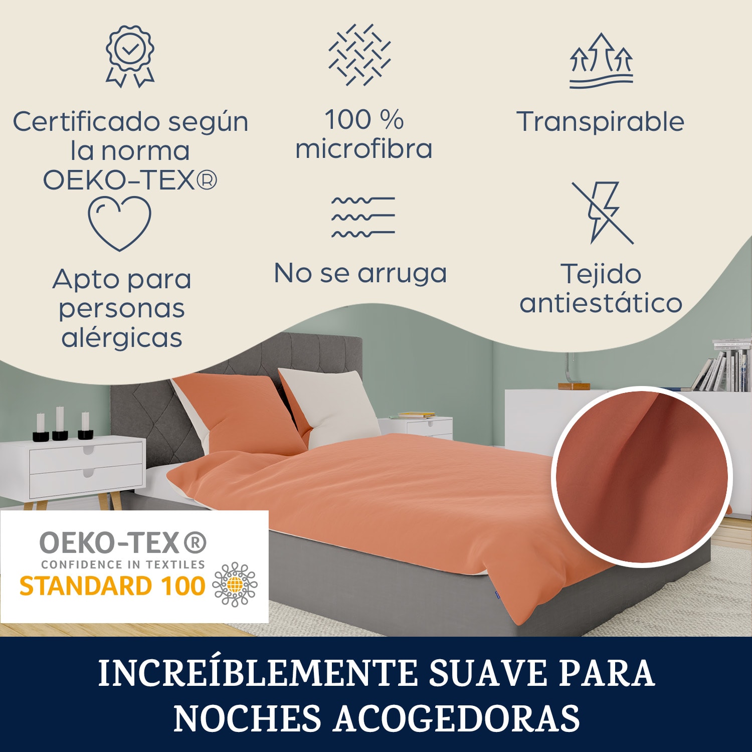 Soft Wonder-Edition Ropa de cama 200x200 cm Microfibra Naranja Tostado