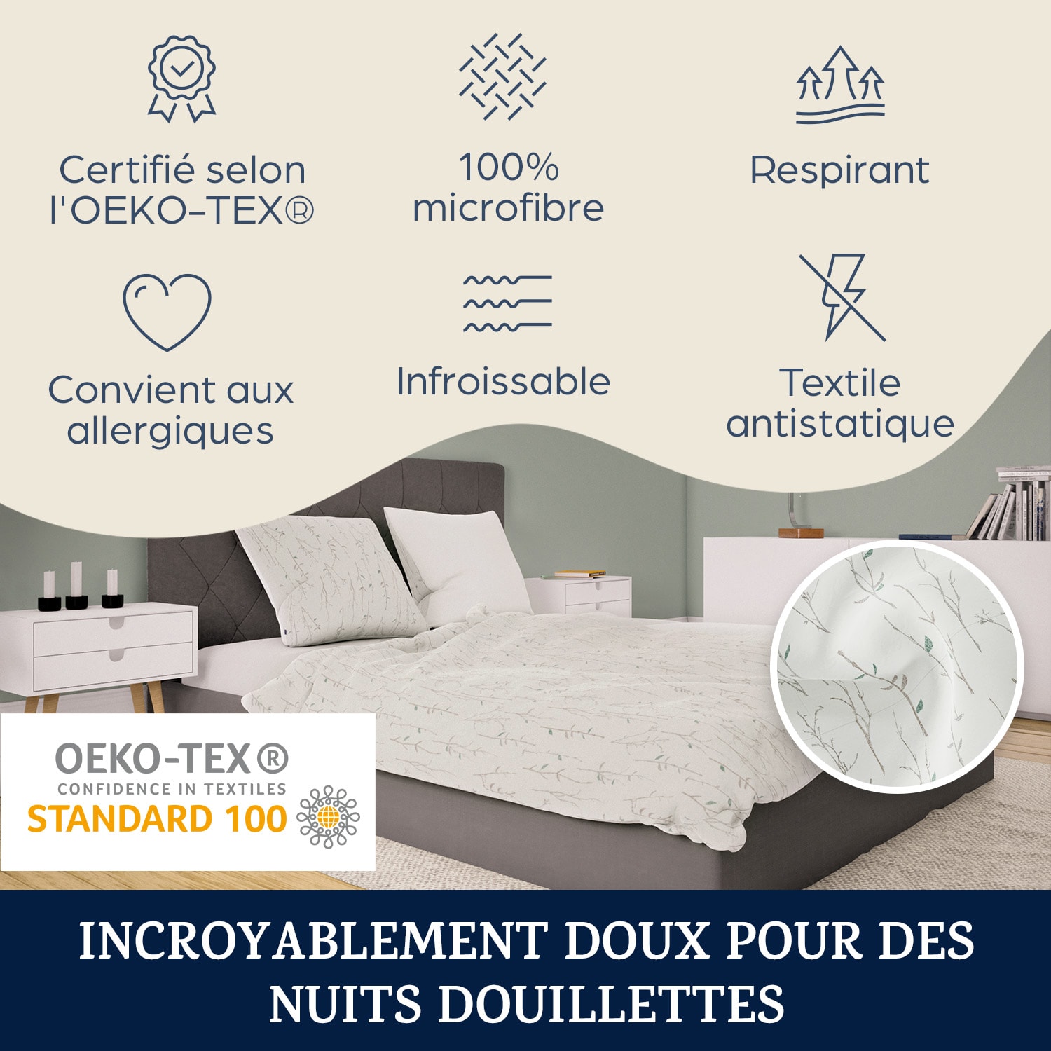 Soft Wonder Edition Parure de lit 135 x 200 cm microfibre Floral