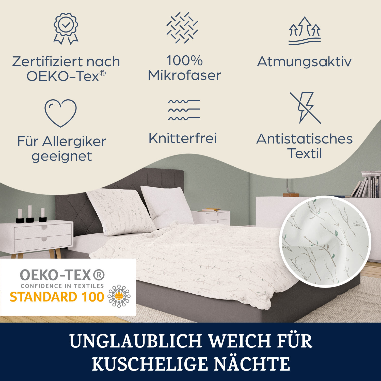 Soft Wonder-Edition Bettwäsche 200x200 cm Mikrofaser Floral