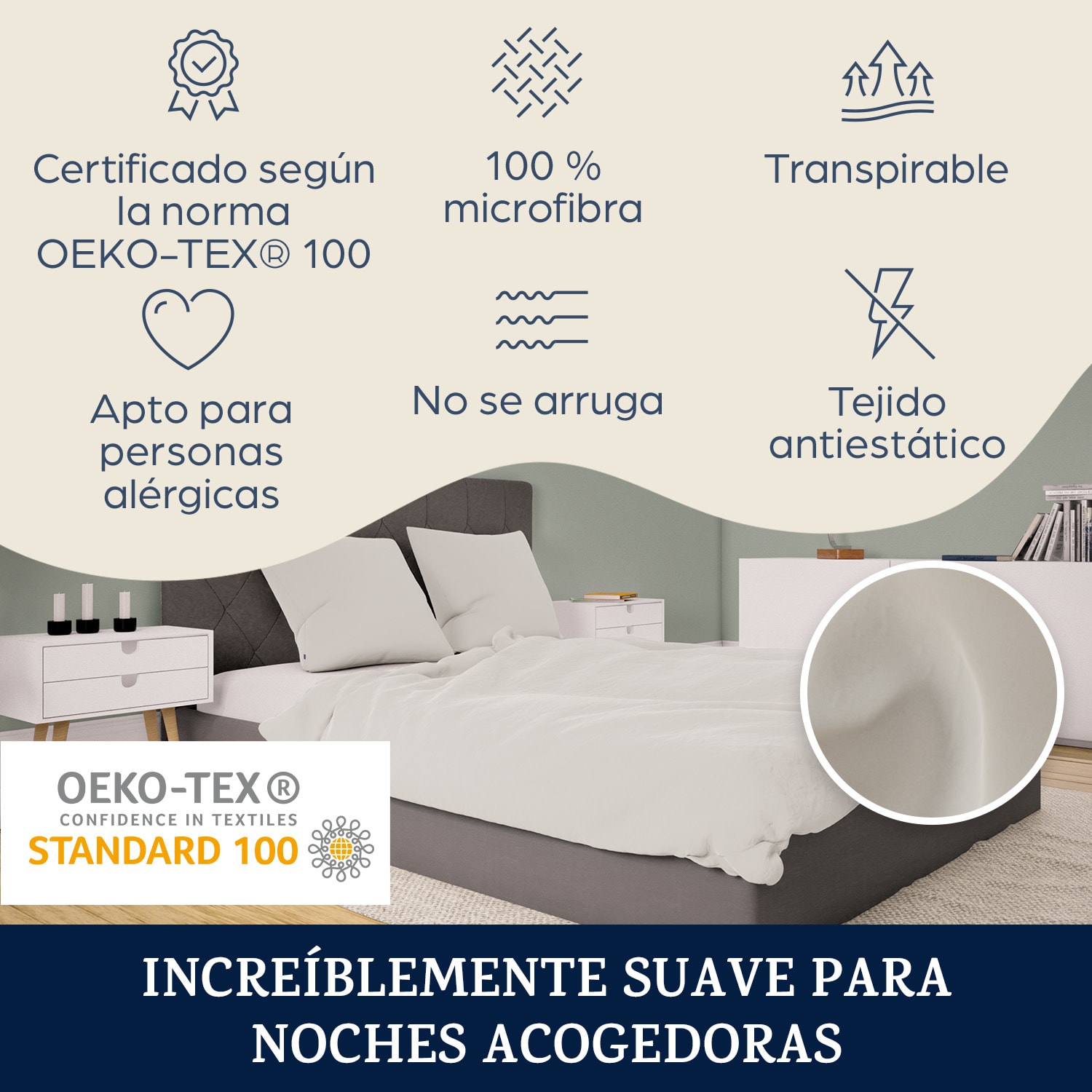 Soft Wonder-Edition Ropa de cama 140x200 cm Microfibra Arena