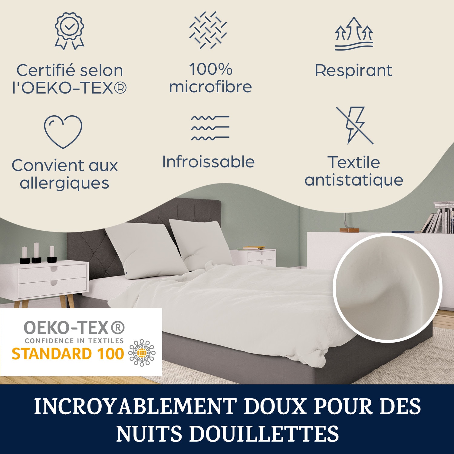 Soft Wonder-Edition beddengoed 200x200 cm microvezel Zand