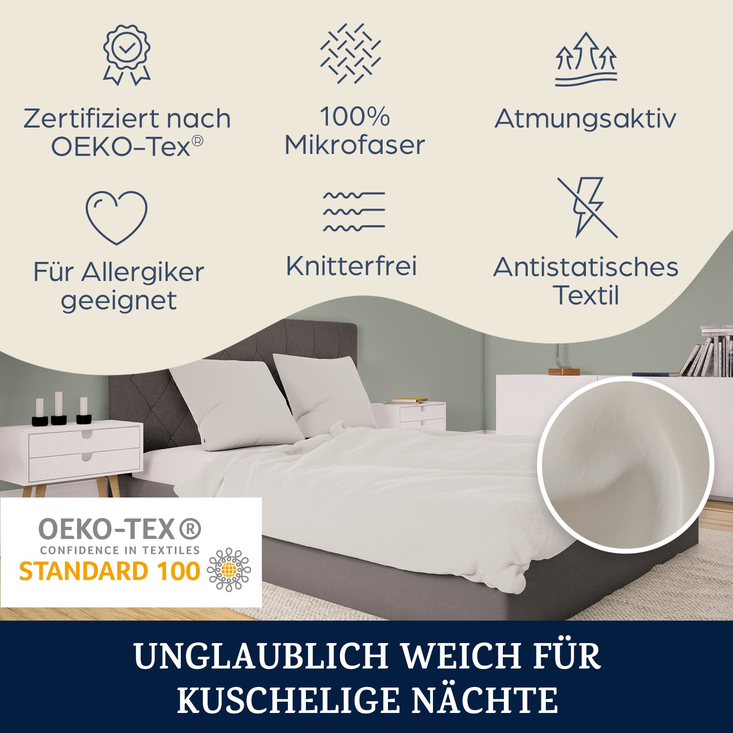 Soft Wonder-Edition Bettwäsche 200x200 cm Mikrofaser Sand