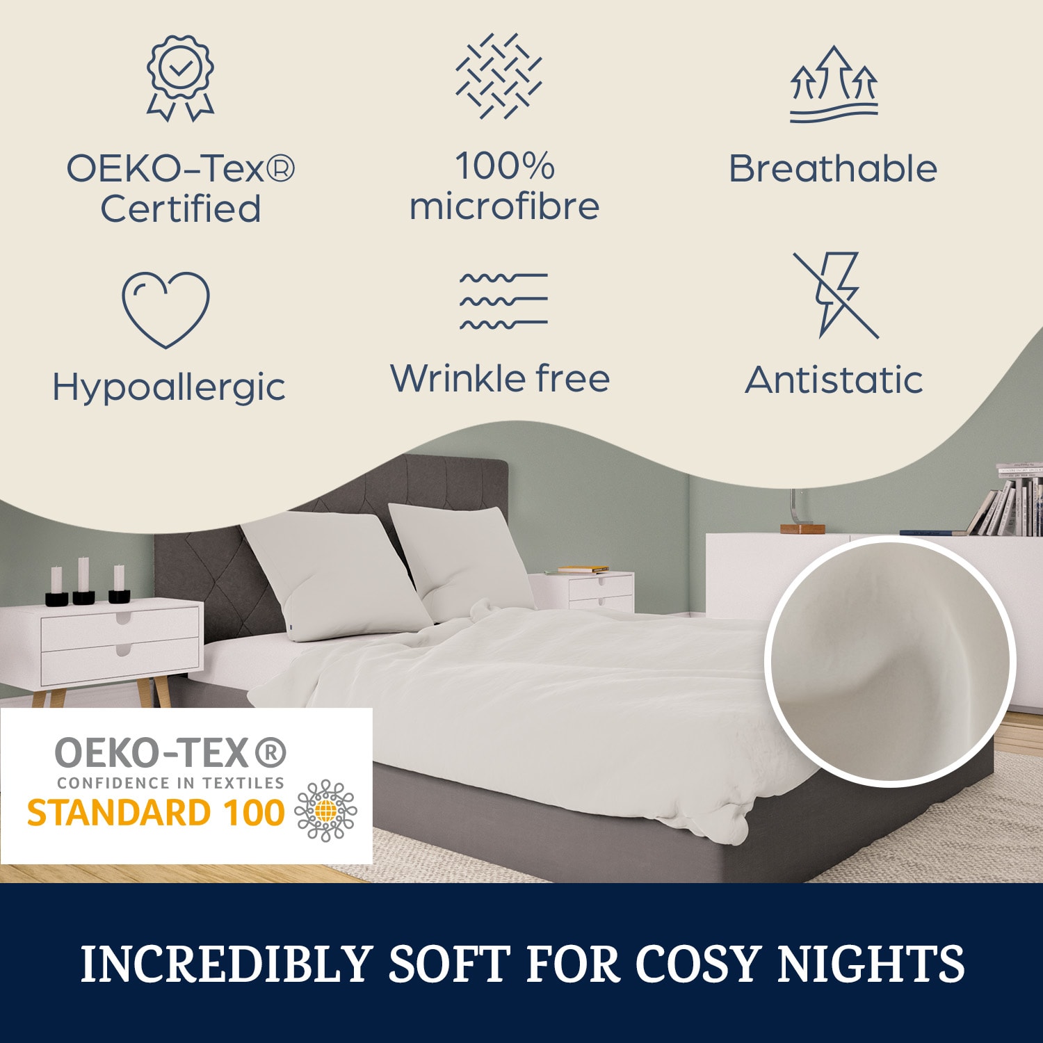 Soft Wonder Edition, posteljnina, 240 x 220 cm, mikrovlakna Pesek