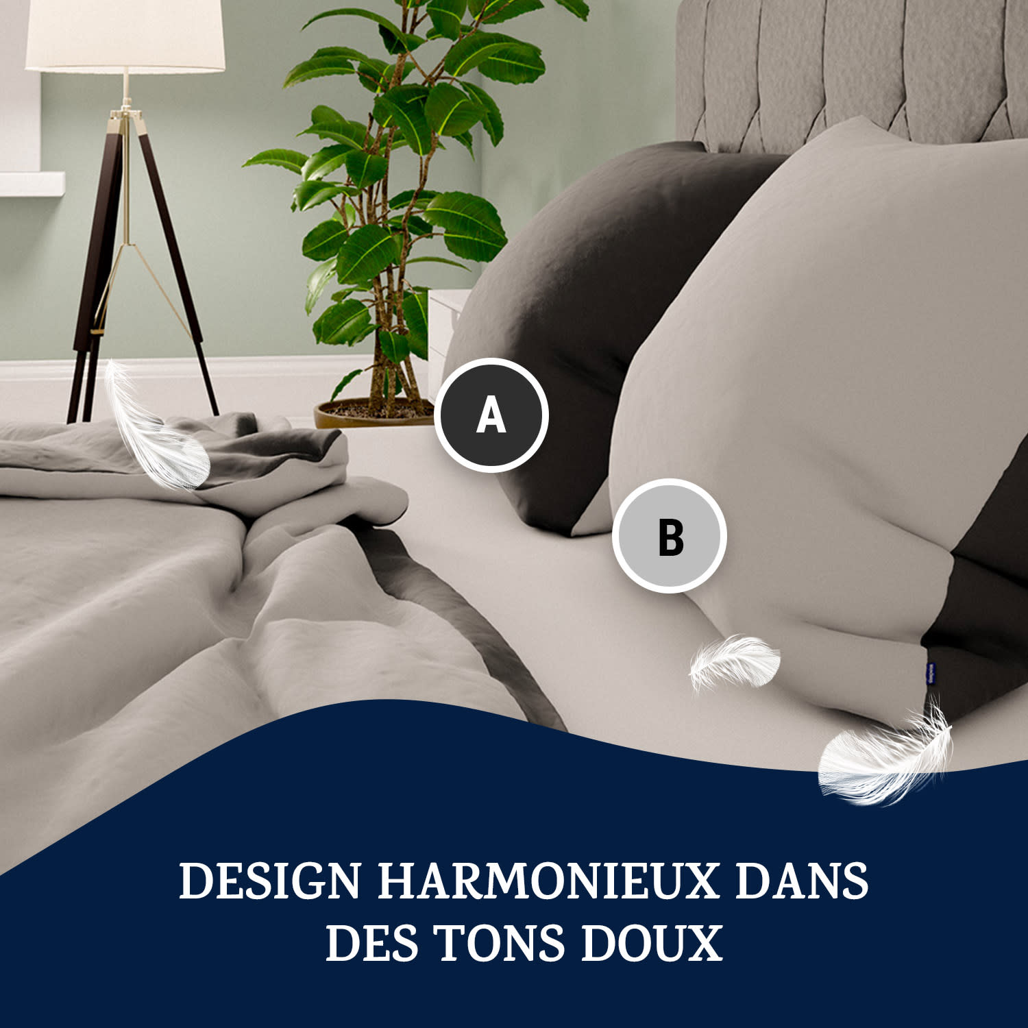 Soft Wonder-Edition beddengoed 140x200 cm microvezel Donkergrijs / lichtgrijs