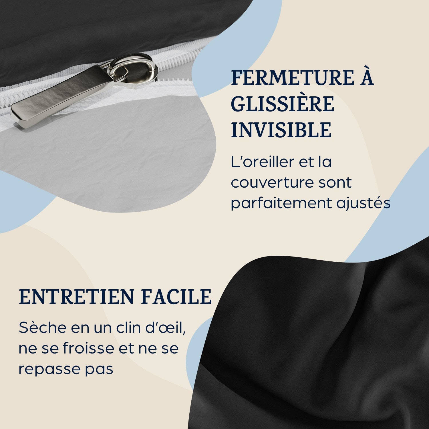 Soft Wonder Edition Parure de lit 240 x 220 cm microfibre Gris Foncé