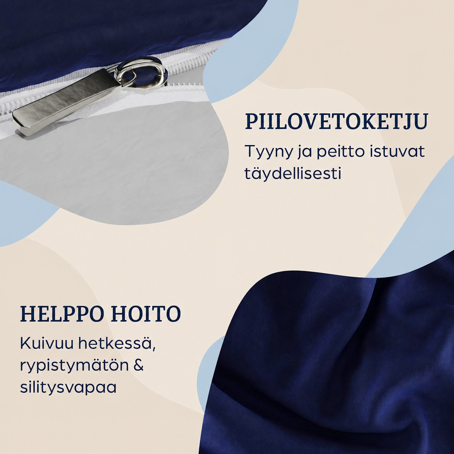 Soft Wonder Edition vuodevaatteet 240 x 220 cm mikrokuitu Sininen Valtameri